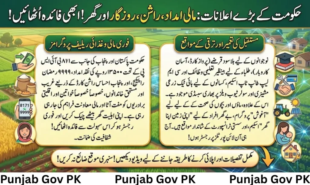 Benazir Income Support Programme and All Punjab Govt Schemes